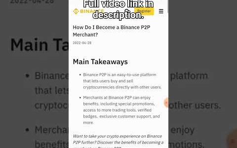 How to become a P2P Merchant on Binance
