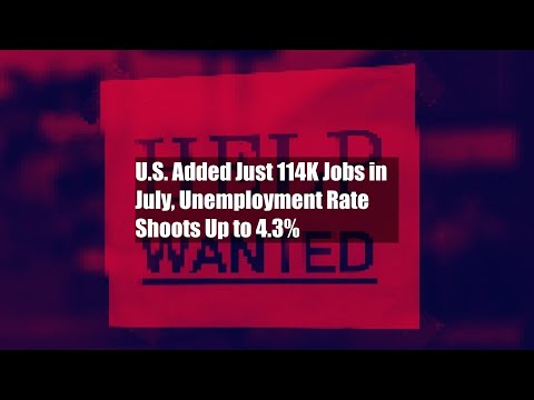 U.S. Added Just 114K Jobs in July, Unemployment Rate Shoots Up to 4.3%