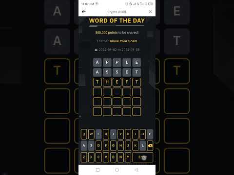 Binance Word of the day today Crypto theme Know Your Scam 2024 wotd answer WODL 6 Sep 24 Friday