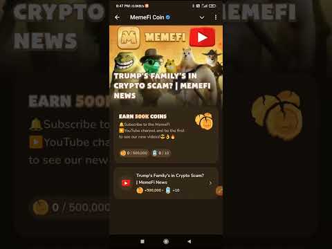 Trump's Family's in Crypto Scam? | MemeFi News code | video code