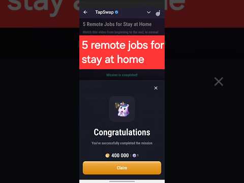 5 remote jobs for stay at home tapswap code #tapswap #telegram #crypto #binance #toncoin #bitcoin