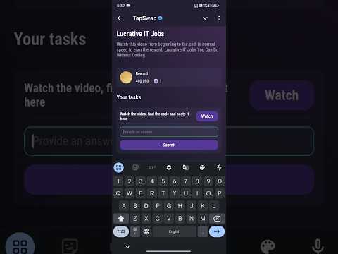 Lucrative IT Jobs tapswap code || tapswap code Lucrative IT Jobs #tapswap #crypto #code