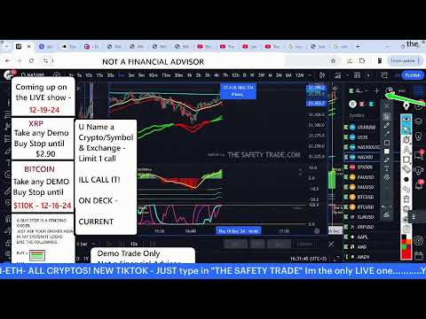 TRAINING-REWATCH-4 the 100th time-BITCOIN & XRP are NOT Crashing! LIVE BTC - XRP- Trading -12-19-24