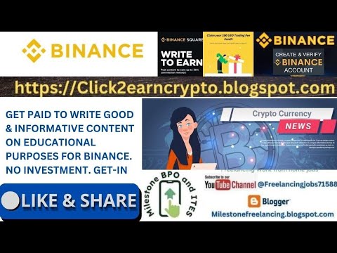 How to Join Binance Square : Write to Earn Program for Free Crypto Earnings @Freelancingjobs71588