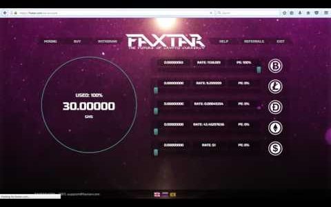 FAXTAR Bitcoin Mining 30 Ghs Free Bonus NO DEPOSIT