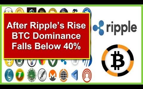 After Ripple’s Rise BTC Dominance Falls Below 40% – bitcoin , ripple news