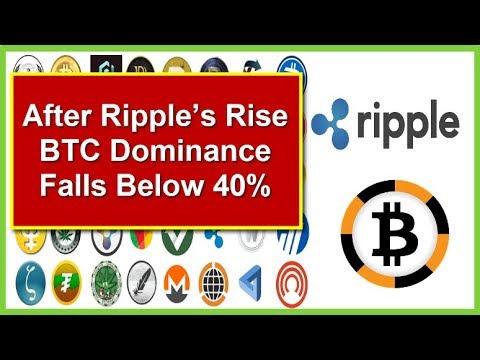 After Ripple’s Rise BTC Dominance Falls Below 40% - bitcoin , ripple news