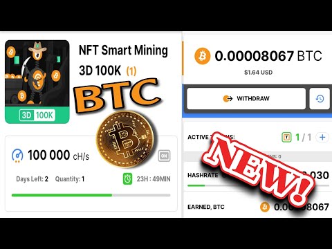 BITCOIN Mining on the first day of eating, win for free بيتكوين تعدين مجاني ربح في يوم واحد شرح