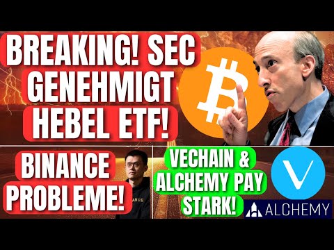 BITCOIN: Sec genehmigt Hebel Etf! Vechain & Alchemy Pay starke News! Binance Probleme nehmen zu!